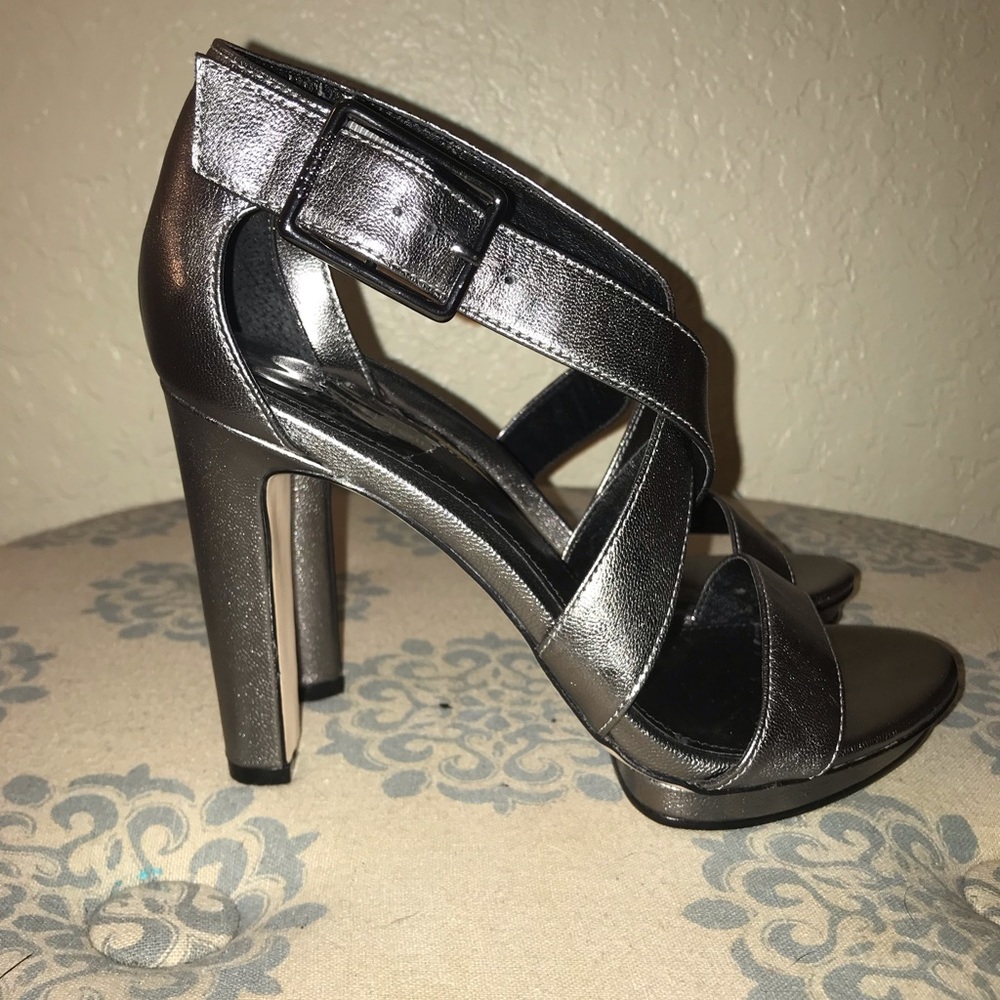 Calvin Klein Strappy Metallic Heels